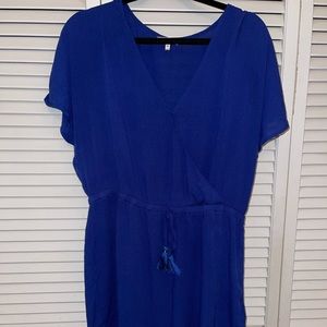 Royal blue swimsuit coverup dress